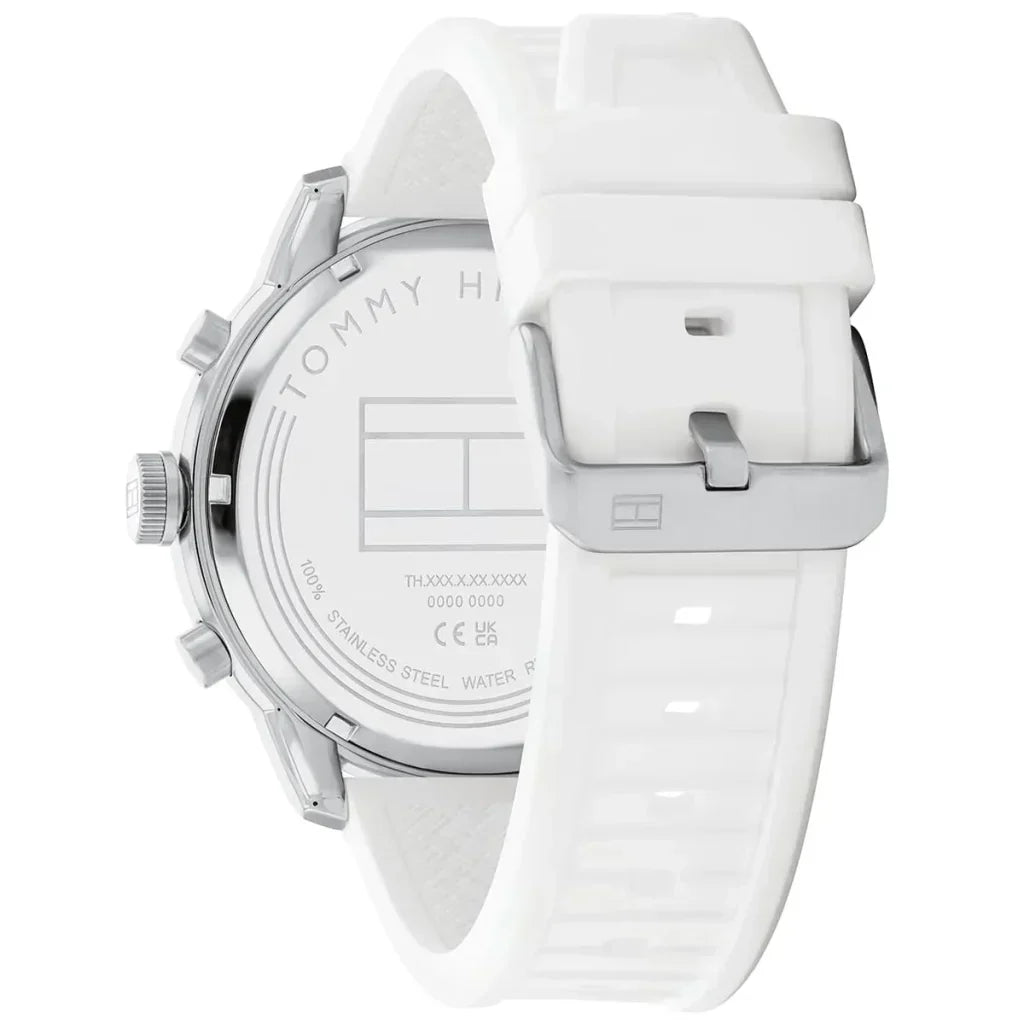 Tommy Hilfiger Wild 1792072 44mm Men's Multi-Function Watch – White Textured & White Rubber Strap