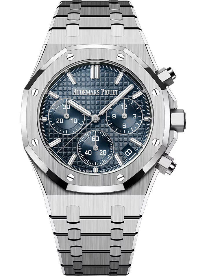 Audemars Piguet Royal Oak 26240ST.OO.1320ST.01 41mm Men's Chronograph Watch – Grande Tapisserie Black with Silver Stainless Steel Bracelet