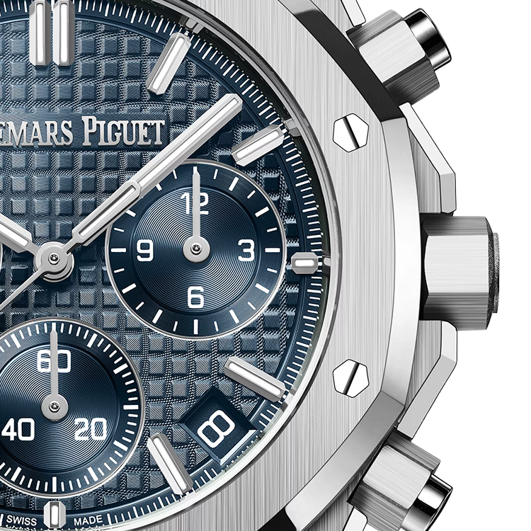 Audemars Piguet Royal Oak 26240ST.OO.1320ST.01 41mm Men's Chronograph Watch – Grande Tapisserie Black with Silver Stainless Steel Bracelet