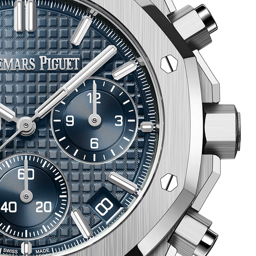 Audemars Piguet Royal Oak 26240ST.OO.1320ST.01 41mm Men's Chronograph Watch – Grande Tapisserie Black with Silver Stainless Steel Bracelet