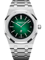 Audemars Piguet Royal Oak Jumbo Extra-Thin 16202PT.OO.1240PT.01 39mm Men's Automatic Watch – Sunray Smoked Green with Silver Stainless Steel Bracelet