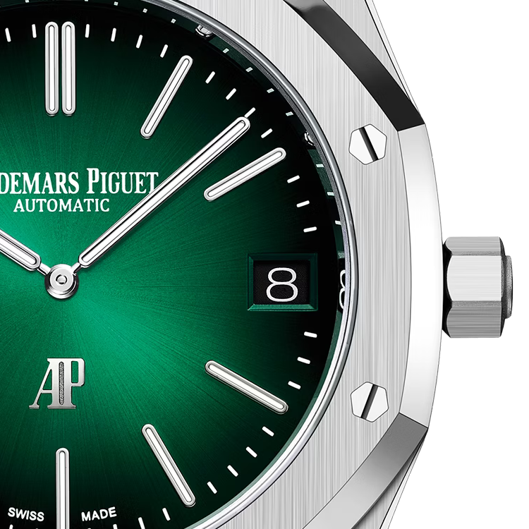 Audemars Piguet Royal Oak Jumbo Extra-Thin 16202PT.OO.1240PT.01 39mm Men's Automatic Watch – Sunray Smoked Green with Silver Stainless Steel Bracelet