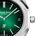 Audemars Piguet Royal Oak Jumbo Extra-Thin 16202PT.OO.1240PT.01 39mm Men's Automatic Watch – Sunray Smoked Green with Silver Stainless Steel Bracelet
