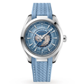 Omega Seamaster Aqua Terra Worldtimer 43mm Master Quality Watch – Summer Blue Dial & Light Blue Rubber Strap