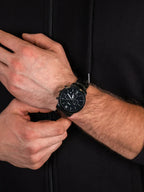 Fossil FS5474 44mm Men’s Quartz Watch – Black Dial & Black Strap